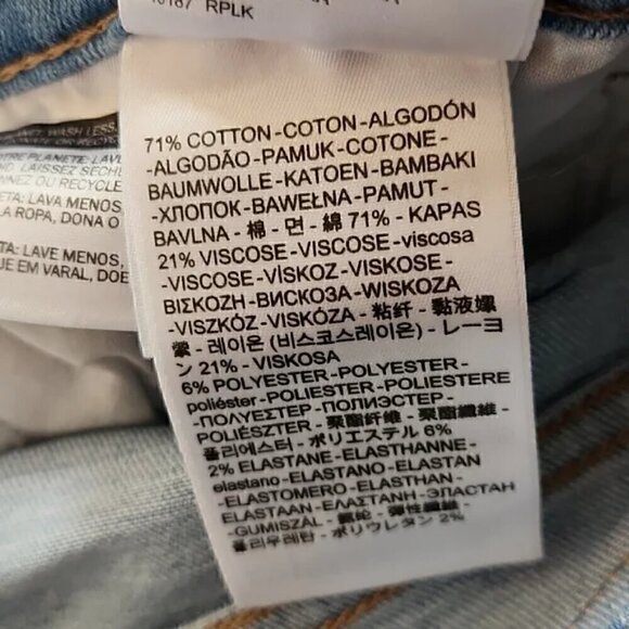 Levi's 711 Skinny Jeans Mid Rise Distressed Ripped Light Wash 32x30 - Picture 11 of 11